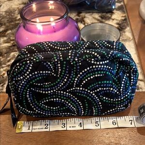 Vera Bradley Black and Blue cosmetic bag